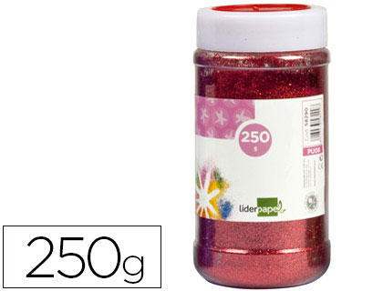 Bote 250g. purpurina Liderpapel rojo metalizado